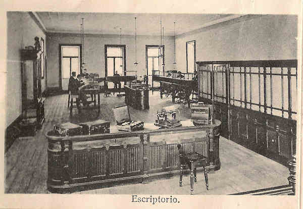 01 - Interior da F�brica Brand�o Gomes & Ca - Escriptorio - Dim. 75x50 mm.- Col. Miguel Chaby.