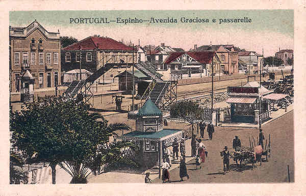 SN - Portugal. Espinho. Avenida Graciosa e passarelle - Edi��o an�nima - SD - Dim. 14x9 cm - Col.Miguel Chaby