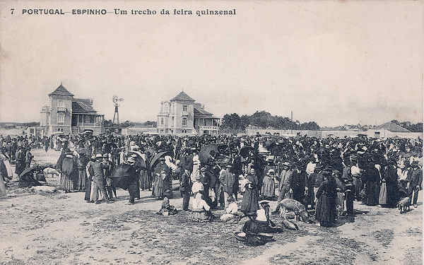 N� 7 - Portugal. Espinho. Um trecho da feira quinzenal - Editor Casa Primorosa, Espinho - Dim. 9x14  cm - Col. Miguel Chaby