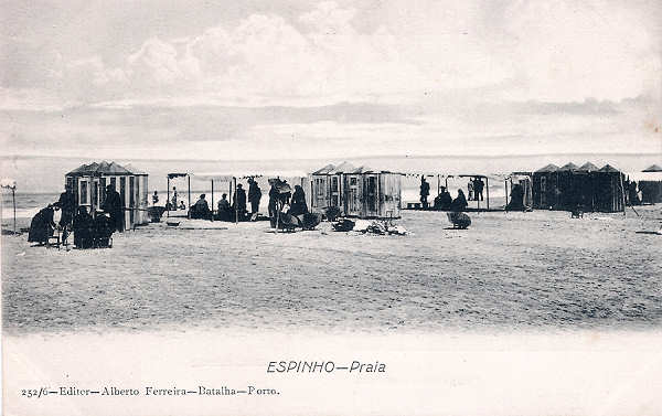 N� 252/6 - Portugal. Espinho. Praia - Editor Alberto Ferreira (1910) - Dim. 9x14  cm - Col. Miguel Chaby
