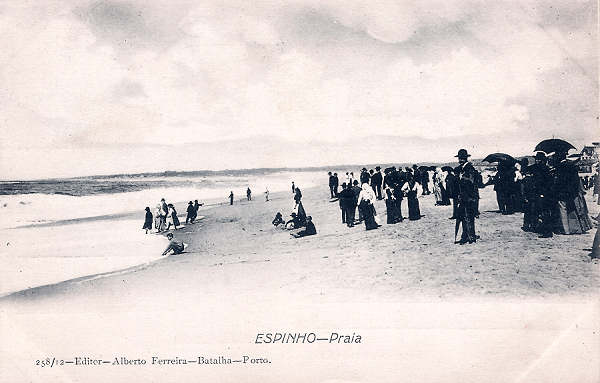 N� 258 - Portugal. Espinho. Praia - Editor Alberto Ferreira (1910) - Dim. 9x14  cm - Col. Miguel Chaby