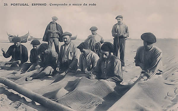 SN - Portugal. Espinho - Compondo o sacco da rede - Editor an�nimo - Dim. 9x14  cm - Col. Miguel Chaby