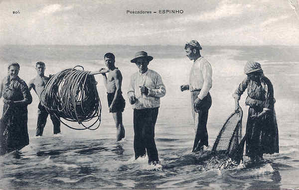 N.� 206 - Portugal. Espinho. Pescadores - Editor Emilio Biel - Dim.  14x9 cm. - Col. M. Chaby