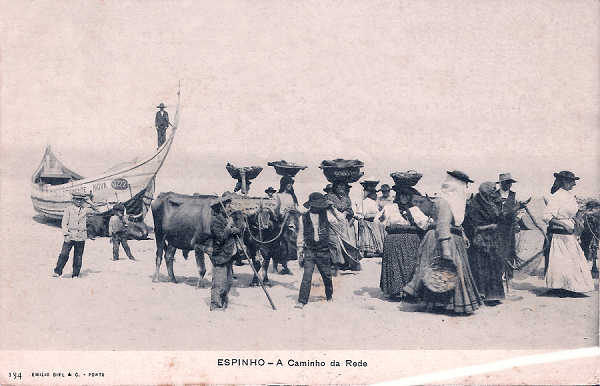 N� 134 - Portugal. Espinho. A Caminho da Rede - Editor Emilio Biel - SD - Dim. 14x9 cm. - Col. M. Chaby