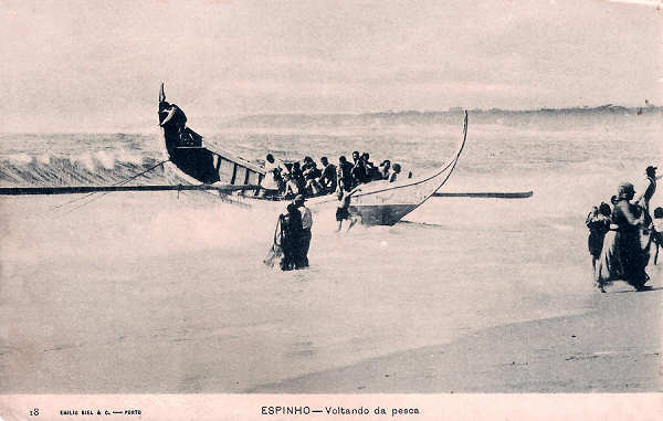N� 18 - Portugal. Espinho. Voltando da pesca - Editor Emilio Biel - Dim. 14x9 cm. - Col. M. Chaby