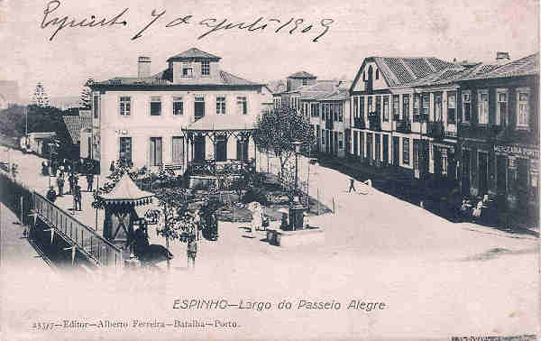 N� 253/7 - Portugal. Espinho. Largo do Passeio Alegre - Editor Alberto Ferreira - Dim. 14x9 cm. - Col. M. Chaby