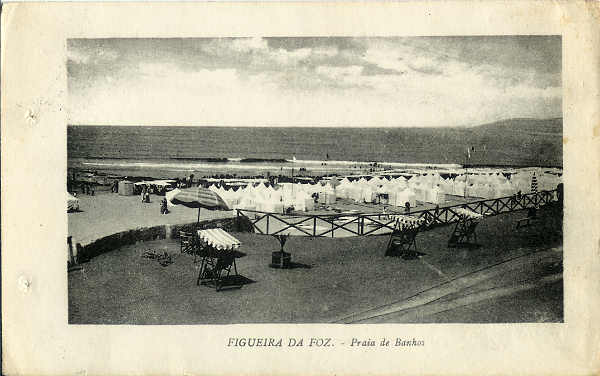 SN - Figueira da Foz - Praia de Banhos - Editor n�o indicado - SD - Circulado em 1926 - Dim. 9x13,5 cm. - Col. Miguel Soares Lopes