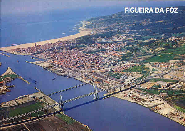 N� 1127A - FIGUEIRA DA FOZ, Vista a�rea - Editor Centro de Caridade Nossa Snra do Perp�tuo Socorro, Porto - 1990 - Dim. 15,1x10,5 cm - Col. A. Monge da Silva