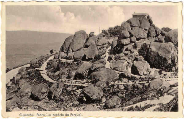 SN - Guimar�is - Penha (um aspecto do Parque) - Edi��o de L. Oliveira & C� - Made in Germany - SD - Dim. 9x14 cm - Col. Jaime da Silva (Circulado em 1944)