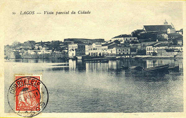 N.� 56 - LAGOS-Vista parcial da cidade - Editor n�o indicado - S/D - Dimens�es: 14x9 cm. - Col.an�nimo (Circulado em 5-1-1931)