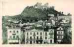 S/N - LEIRIA.-O Castelo e face Norte do Largo Rodrigues Lobo - Editor n�o indicado - Dimens�es: 14x9 cm. - Col. R. Gaspar.