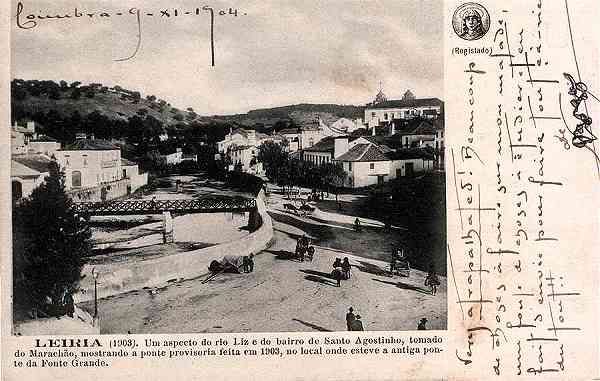 S/N - LEIRIA (1903) Um aspecto do rio Liz e do... -  Editor: Union Postale Universelle - Dimens�es: 14x9 cm. - (Circulado em 9/11/1904) - Col. R. Gaspar.