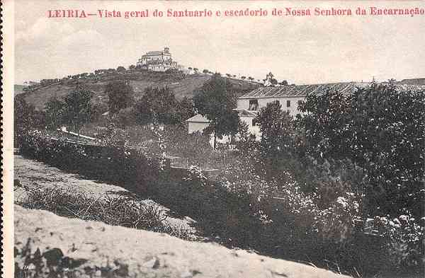 S/N - LEIRIA-Vista geral do Santuario e escadorio de Nossa Senhora da Encarna��o - Editor: Union Postale Universelle - Dimens�es: 13x9 cm. - Col. R. Gaspar.