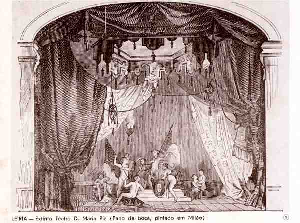 N.� 9 - LEIRIA-Extinto Teatro D. Maria Pia (Pano de Boca, pintado em Mil�o) - Editor: Comiss�o Cultural das Obras Sociais do Pessoal da C. M. Leiria - Dimens�es: 15x10 cm. - Col_R_Gaspar.