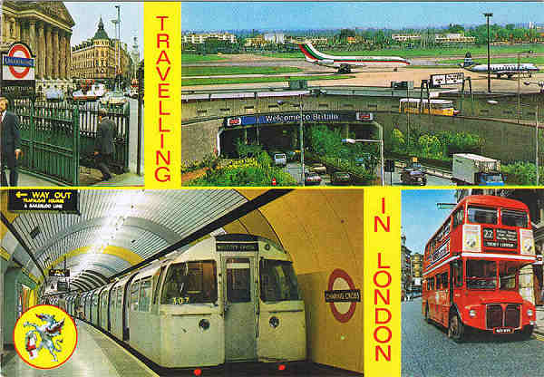 Lo 33 - LONDON - Underground Entrance - Heathrow Airport - Ed. Thomas & Benacci Ltd. LONDON - Tel.(01)4032835 Printed in Italy - SD - Dim. 14,9x10,3 cm - Col. Manuel B�ia (1986)