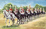 A7 - London, The Life Guards on parade - Reedi��o de Valentine & Suns em 1951 - Dim. 13,9x8,8 cm - Col. Am�lcar Monge da Silva (c. 1910)