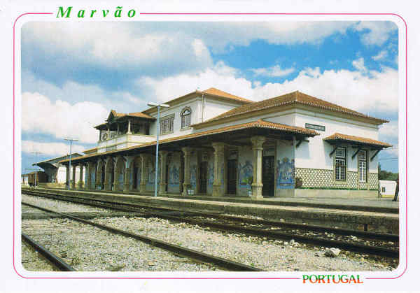 N.� 4486 - MARV�O - Portugal - Esta��o de Caminhos de Ferro em Beir� - Ed. �NCORA Edi��es Art�sticas de Artigos para Felicita��es LISBOA RAN Tel .670192-3961514 IMPRICOR 670830 LISBOA - SD - Dim. 15x10,5cm - Col. Manuel B�ia (1995)