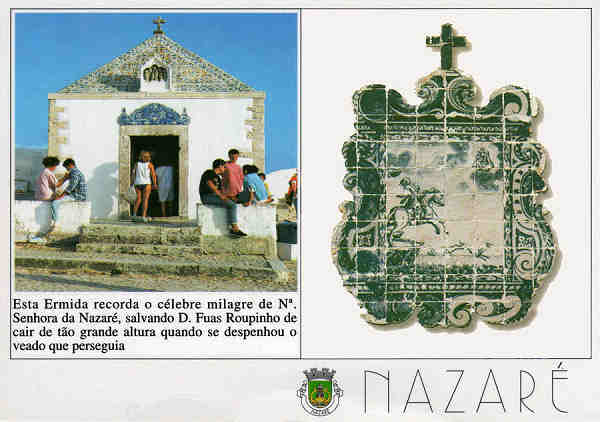 SITIO - NAZAR�. Ermida da Mem�ria - Ed. Artes Gr�ficas - S/D - Dimens�es: 14,9x10,5 cm. - Col. M�rio F. Silva.