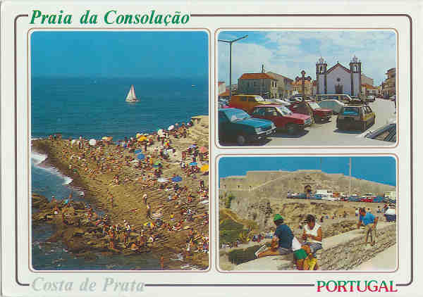 N� 390 - Praia da Consola��o, Atouguia da Baleia e Peniche - Ed. Artemcor - SD - Circulado em 1991 - Dim. 15,1x10,5 cm - Col. M. Soares Lopes.