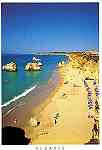 Praia da Rocha-Algarve - Edi��o Vistal 082-475109 - OLIMAR, Foto W. M�ller - S/D - Dimens�es: 10,2x15 cm. - Col. Gra�a Maia