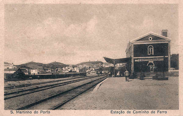 SN - Portugal. S. Martinho do Porto. Portugal - Esta��o de Caminho de Ferro - Editor H. Primo - SD - Dim. 14x9 cm. - Col. M. Chaby