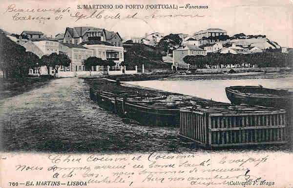 N� 760 - Portugal - S. Martinho do Porto - Panorama - Editor F. A. Martins - Dim.9x14 cm. - Col. M. Chaby