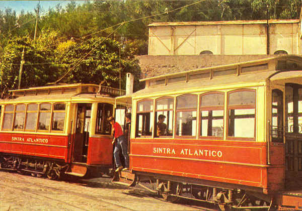 N.� 854 - Praia das Ma��s-SINTRA - Portugal T�pico carro el�ctrico em funcionamento entre Sintra Paria das Ma��s - Edi��o �ncora, Edi��es art�sticas de Artigos de Felicita��es, Ld� Lisboa - S/D - Dimens�es: 14,6x10,2 cm. - Col. Manuel B�ia.