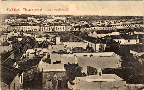 SN - TAVIRA - Vista parcial - (Lado occidental) - Edi��o da Casa de Novidades - SD - Dim. 8,5x14 cm - Col. Jaime da Silva (Circulado em 1918).