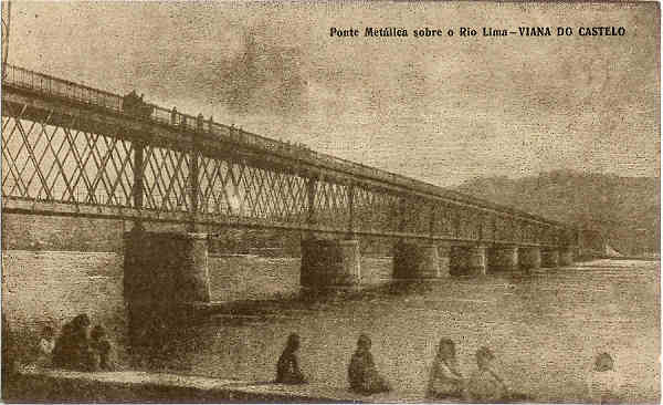 SN - Viana do Castelo - Ponte Metalica sobre o Rio Lima -  Editor n�o indicado - SD - Dim. 14x8,6 cm - Col. M. Soares Lopes
