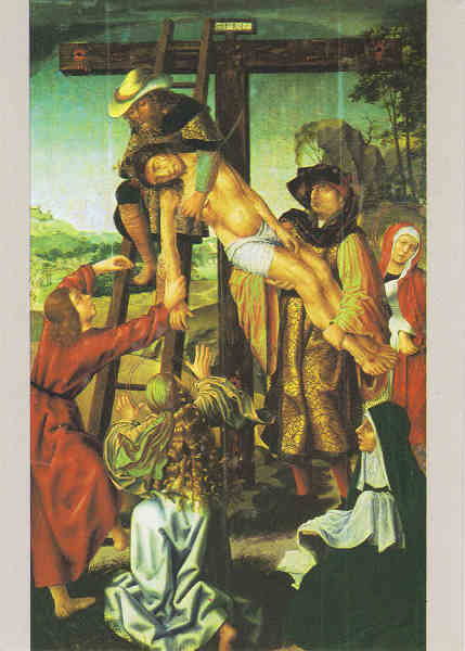 SN - Museu de Gr�o Vasco, Viseu - Portugal DESCIMENTO DA CRUZ, (1500-1506) Mestre do Ret�bulo da Capela-Mor da S� de - Viseu �leo s/ Madeira, 131 x 81 cm - Ed. INSTITUTO PORTUGU�S DO PATRIM�NIO CULTURAL foto: Delfim Ferreira impress�o: Edarte-Porto - SD - Dim. 10,5x 14,7 cm - Col. F�tima B�ia (2010).