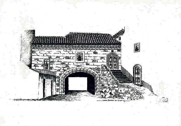 N� 10 - VISEU. Largo A. Jos� Pereira. Desenho de Jorge Braga da Costa - Edi��o JLNA - SD - Dim. 15x10,5 cm. - Col. A. Monge da Silva