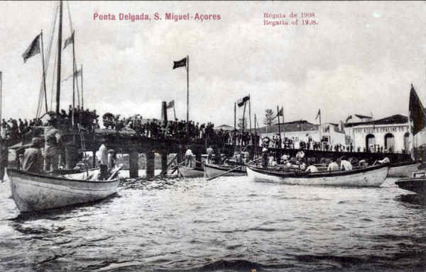SN - S�O MIGUEL. Ponta Delgada. Regata de 1908 - Edi��o Biscup & Stein, Hamburg - Dim. 13,8x8,8 cm - Col. A. Monge da Silva (1908)