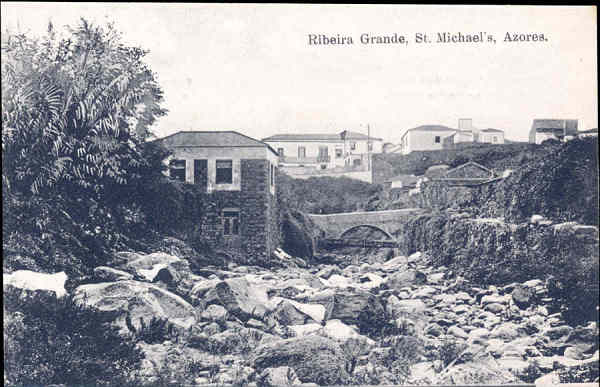 SN - S�O MIGUEL. Ribeira Grande 2 - Edi��o Papelaria Travassos - Dim. 13,7x8,7 cm - Col. A. Monge da Silva (cerca de 1908)
