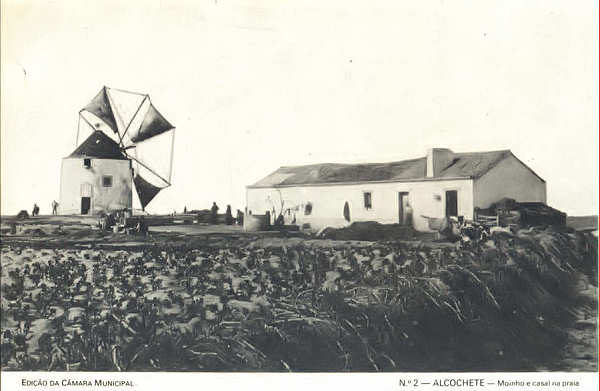N� 2 - ALCOCHETE. Moinho e casal na praia - Edi��o da C�mara Municipal de Alcochete (1993) - Dim. 14x9,1 cm - Col. Am�lcar Monge da Silva