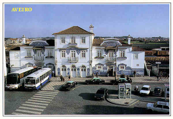 N.� R-1453 - AVEIRO Esta��o de Caminho de Ferro - Ed. Centro de Caridade Nossa Senhora do Perp�tuo Socorro, Porto - SD - Dim. 15x10,5 cm - Col. M�rio Silva.