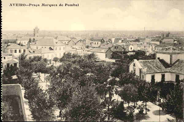 SN Aveiro. Pra�a Marquez de Pombal - Union Postale Universelle - Ed. N indicado - SD - dim. 13,2x8,8 cm - Col. Enio Semedo.