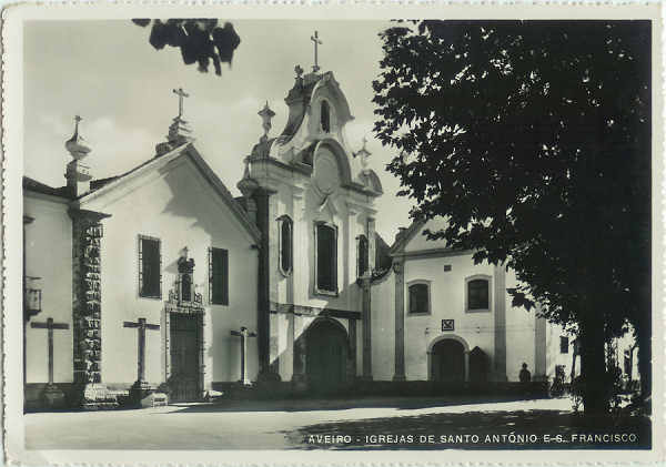 SN - Aveiro. Igrejas de Sto Ant�nio e S. Francisco - Ed. Comiss�o de Turismo de Aveiro - SD - Dim. 15,1x10,6 cm - Col.M. Soares Lopes