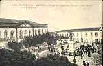 N� 1735-PORTUGAL AVEIRO Praca da Republica, Liceu e monumento a Jos� Estevam-Editor Alberto Malva, R. da Madalena, 23 LX - SD-Dim 13,9x9cm-Col.Paulo Neves.