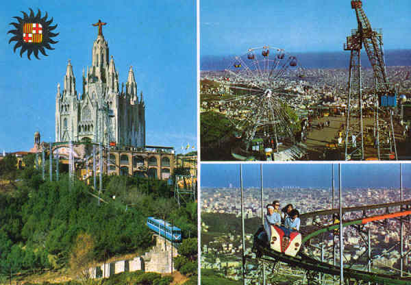 N� 1204 - Barcelona. Tibidabo - Editor Laminograf, Barcelona - Adquirido em 1977 - Dim. 14,8x10,3 cm - Col. Am�lcar Monge da Silva