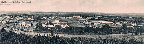 N.� 35 - Portugal Caldas da Rainha. Vista Panoramica da Villa de Caldas da Rainha(A) - Editor Dias e Paramos - Editado 1906 - Dim- 9x14 cm.- Col. M. Chaby