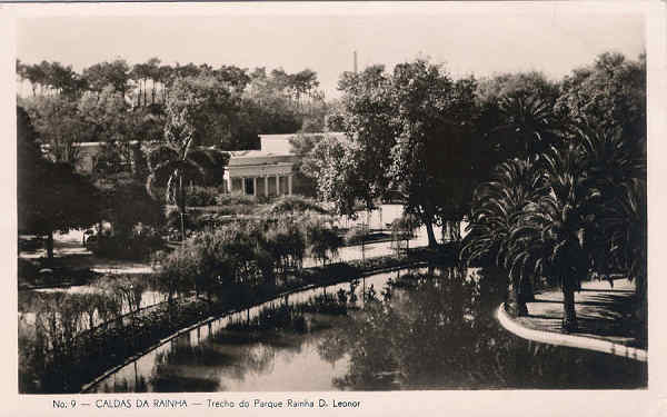 N� 9 - Portugal. Caldas da Rainha. Trecho do Parque Rainha D. Leonor - Editor Havaneza,  Caldas da Rainha (Editado em 1952) - Dim. 9x14 cm. - Col. M. Chaby