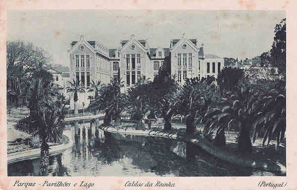 SN - Portugal. Caldas da Rainha. Pavilh�es e Lago - Editor Vale e C - Editado em 1921 - Dim. 14x9 cm. - Col. M. Chaby