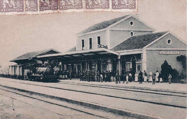 SN - Portugal. Caldas da Rainha - Gare da Esta��o do Caminho de Ferro - Editor Jos� da Silva Dias (Editado 1912) - Dim. 9x14 cm. - Col. M. Chaby