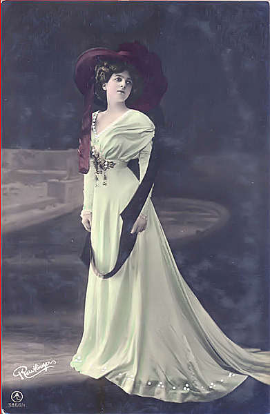 N� 3866-1 - Postal com lantejoulas coladas - Edi��o Aristophot AG, Leipzig, Alemanha, Reutlinger - Dim. 13,7x8,8 cm - Col. Am�lcar Monge da Silva