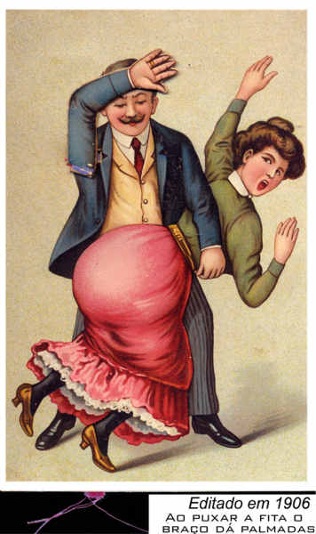 SN - Umas palmadas (bra�o mexe) - Editor A Sala, Berlin - Dim. 13,7x9 cm - Col. Am�lcar Monge da Silva (cerca de 1906)