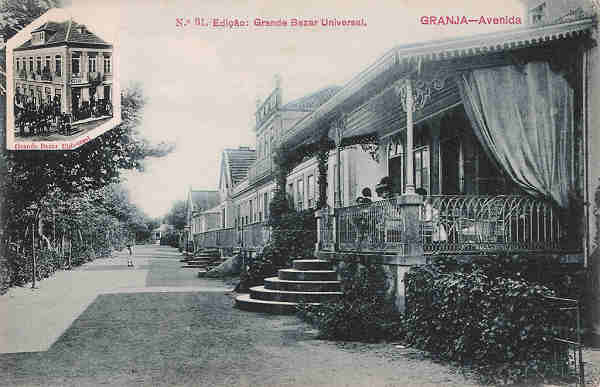 N� 31 - Portugal - Granja (Vila Nova de Gaia) - GRANJA. Avenida - Editor Grande Bazar Universal - Dim. 14x9 cm. - Col. M. Chaby