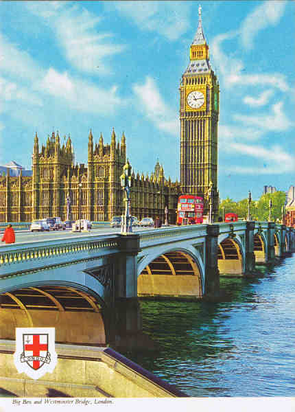 N.� 124 C - LONDON - BIG BEN. - Ed. CAPITAL SOUVENIRS (London) Ltd. 8 Shorts Gardens WC2 836 2572/2382 Printed by United Artists Ltd. Israel. Published by I.V.P.Ltd. London. - SD - Dim. 10,5x14,6 cm - Col. Manuel B�ia (1986)