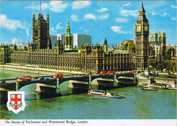 N.� 126-C - LONDON - THE HOUSES OF PARLIAMENT AND WESTMINSTER BRIDGE - Ed. CAPITAL SOUVENIRS (London) Ltd. 8 Shorts Gardens WC2 836 2572/2382 Printed by United Artists Ltd. Israel. Published by I.V.P.Ltd. London. - SD - Dim. 14,6x10,5 cm - Col. Manuel B�ia (1986)