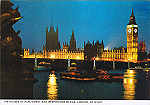 N.� LO 371 - LONDON, BY NIGHT. THE HOUSES OF PARLIAMENT AND WESTMINSTER BRIDGE. - Ed. COLOURMASTER INTERNATIONAL Photo Precision Limited, St. Ives, Huntingdon Printed in Great Britain PT9904 - SD Dim. 14,9x10,4 cm - Col. Manuel B�ia (1986).