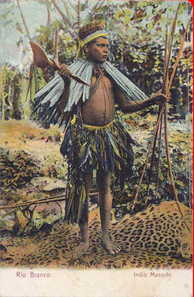 N� 4635 - Rio Branco, Indio Macuchi - Dim. 14x8,9 cm - Edi��o Photographia Allem�, Man�os - Col. Am�lcar Monge da Silva (cerca de 1900)